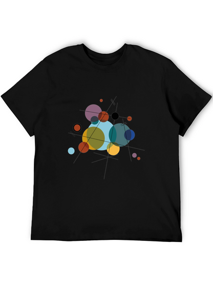 Abstract Geometric Circle Art Black T-Shirt