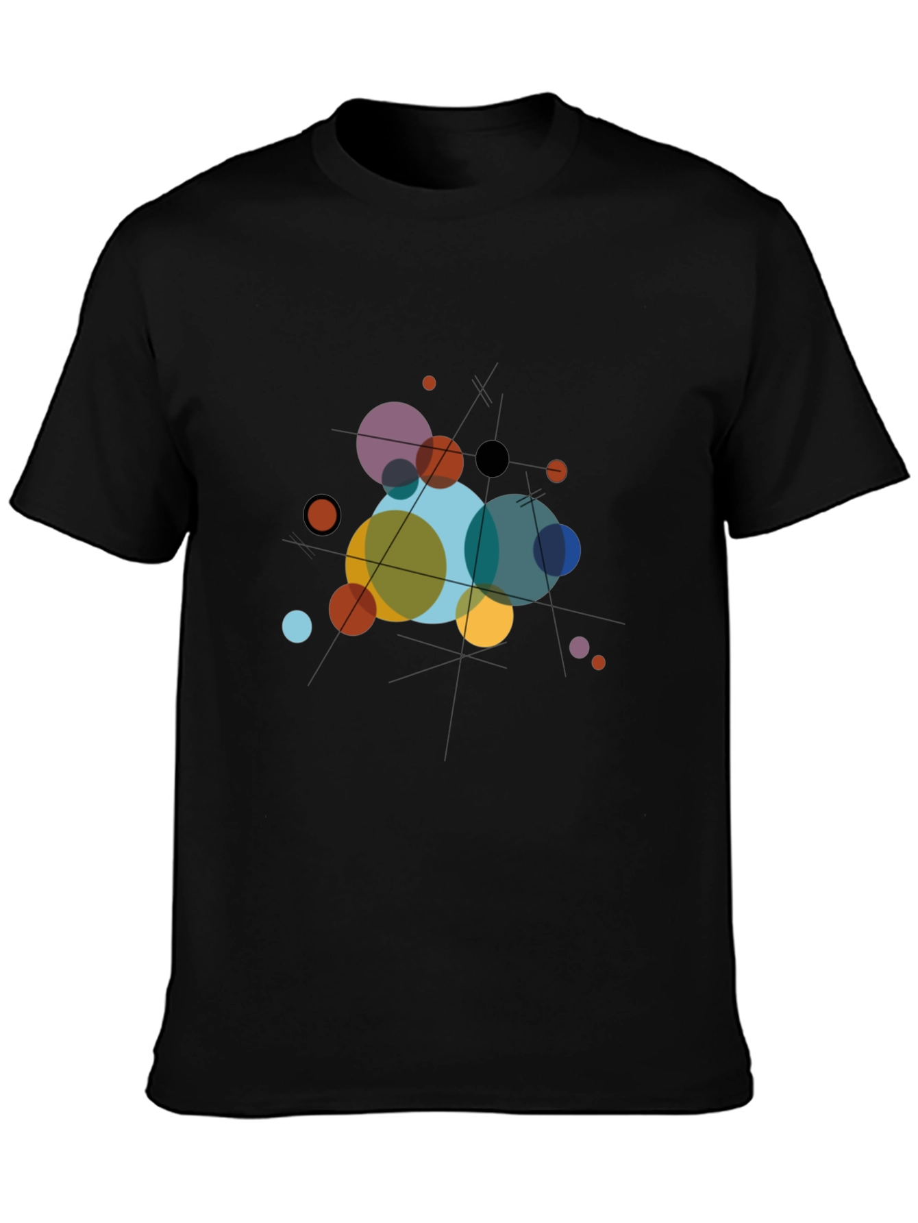 Abstract Geometric Circle Art Black T-Shirt