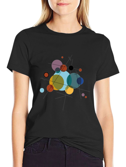 Abstract Geometric Circle Art Black T-Shirt