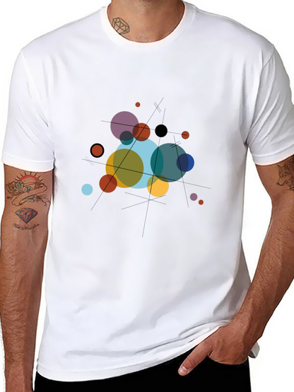Abstract Geometric Circle Art Black T-Shirt