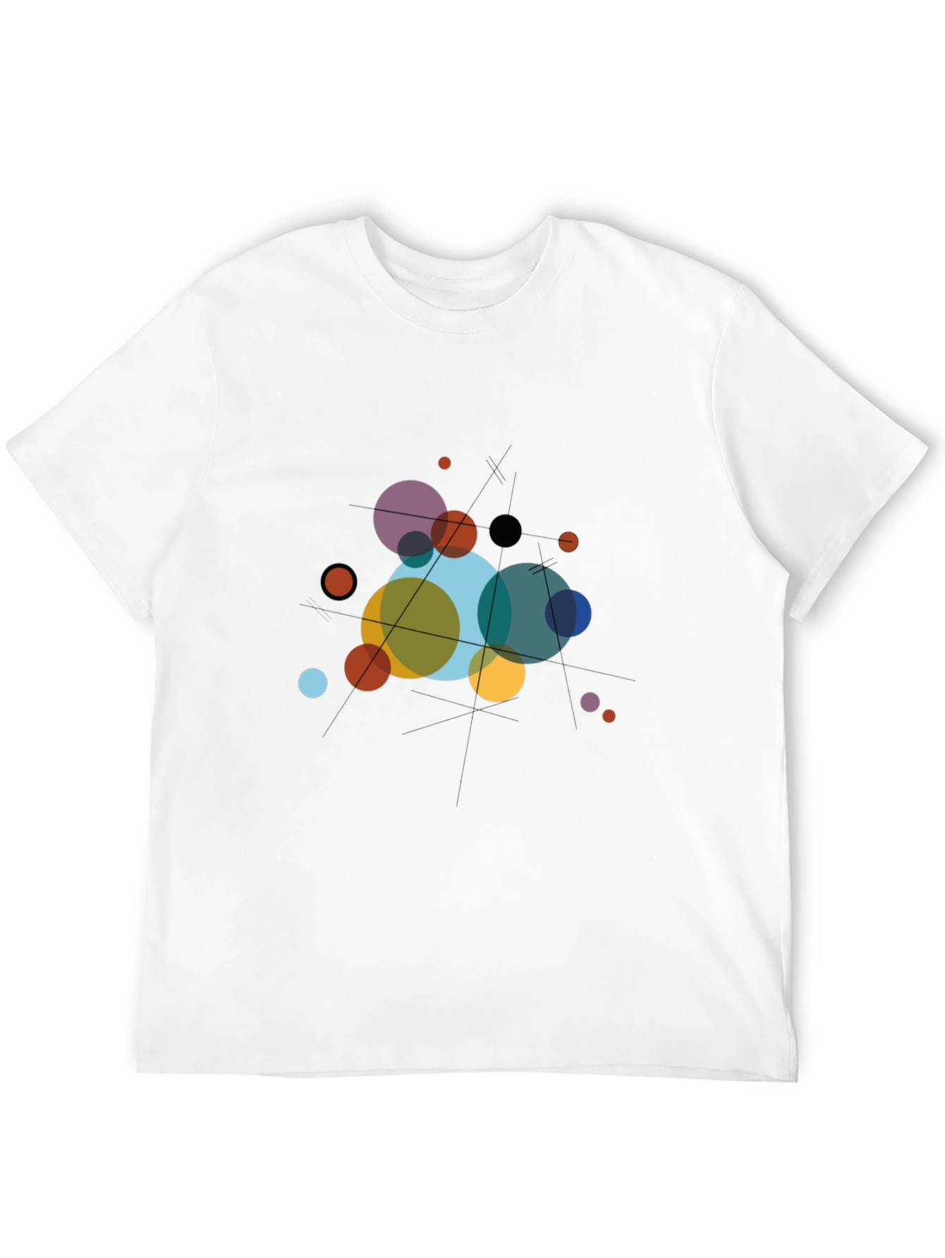 Abstract Geometric Circle Art Black T-Shirt