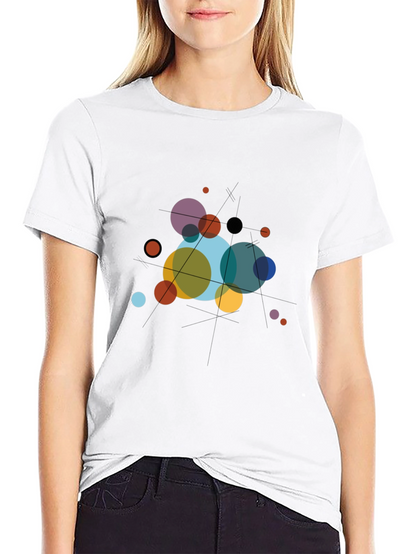 Abstract Geometric Circle Art Black T-Shirt