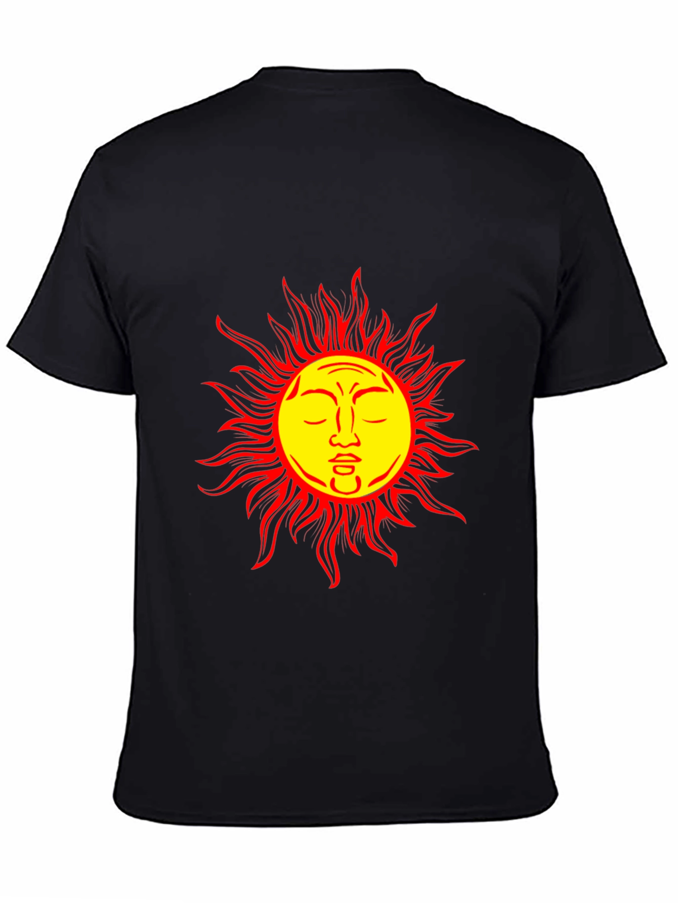 Sun Face Graphic Black T-Shirt - Stylish & Unique
