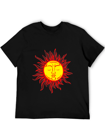 Sun Face Graphic Black T-Shirt - Stylish & Unique
