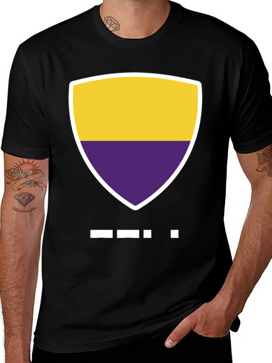 Shield Color Block Mens Black Tee