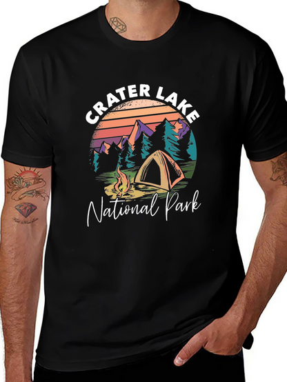 Crater Lake National Park Black Graphic T-Shirt