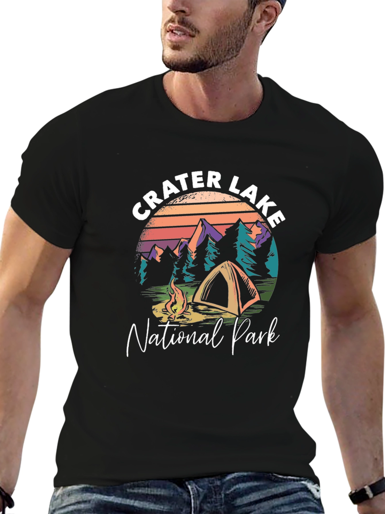 Crater Lake National Park Black Graphic T-Shirt