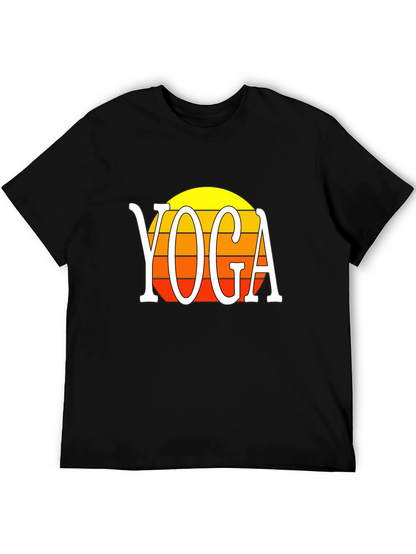 Yoga Sunset Graphic Tee - Retro Style Shirt