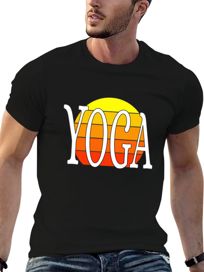 Yoga Sunset Graphic Tee - Retro Style Shirt