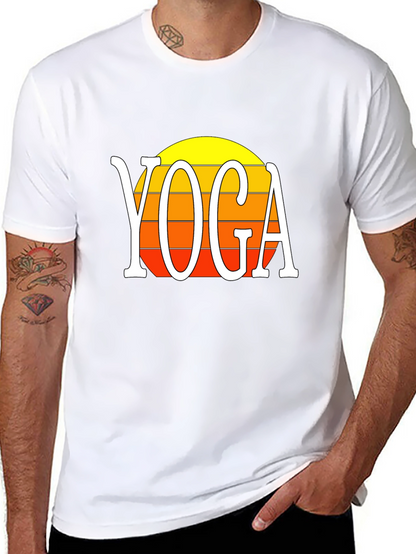 Yoga Sunset Graphic Tee - Retro Style Shirt