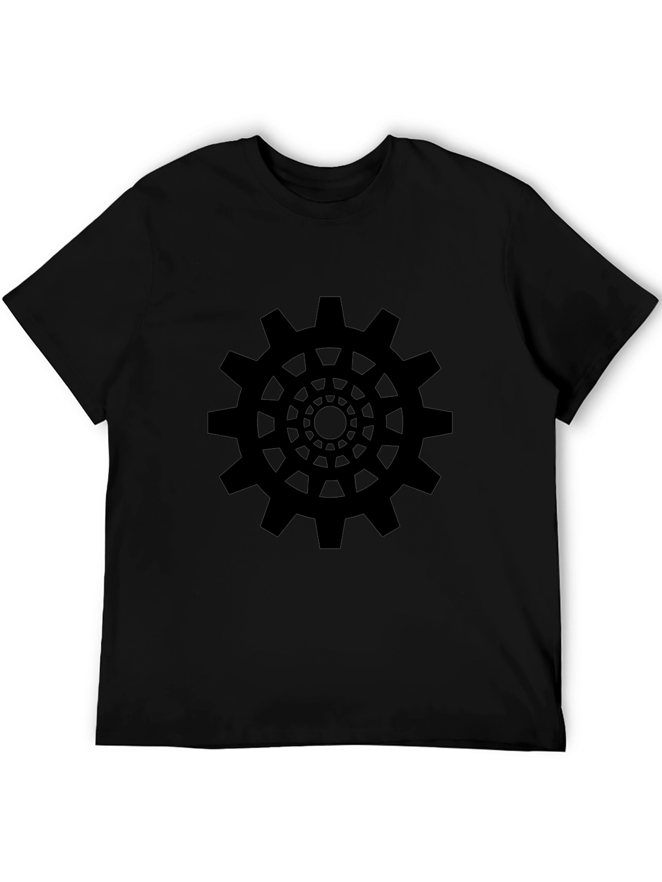 Black Gear Graphic Tee - Modern Design