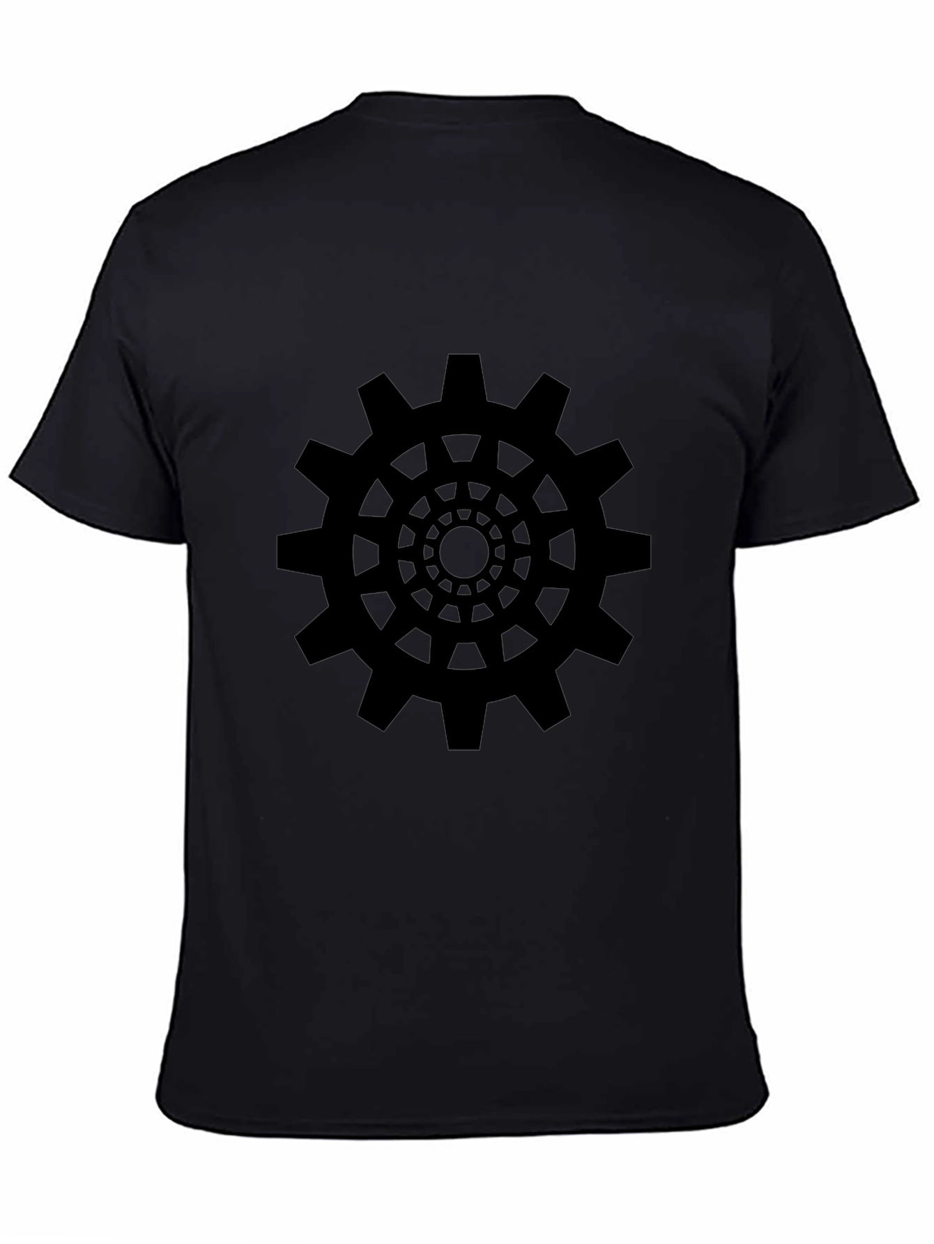 Black Gear Graphic Tee - Modern Design