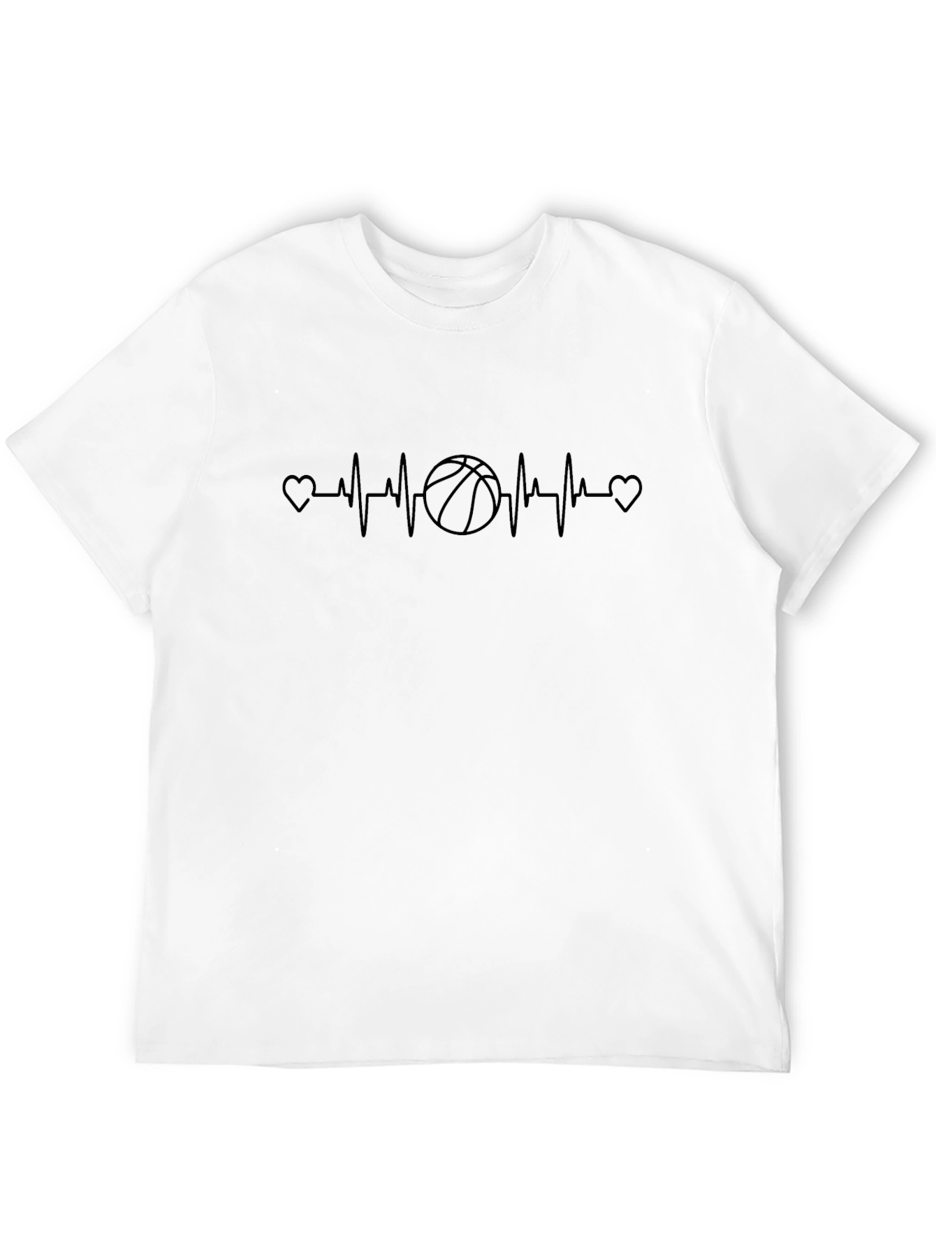 Basketball Heartbeat T-Shirt - Passionate Fan Tee