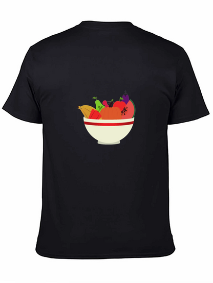 Fruit Bowl Graphic Tee - Casual Black T-Shirt