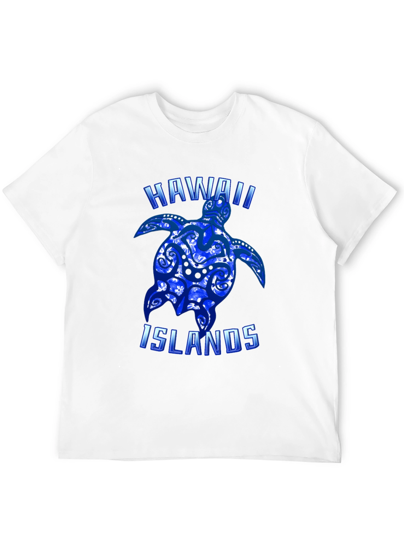 Hawaii Islands Turtle Graphic T-Shirt - Black