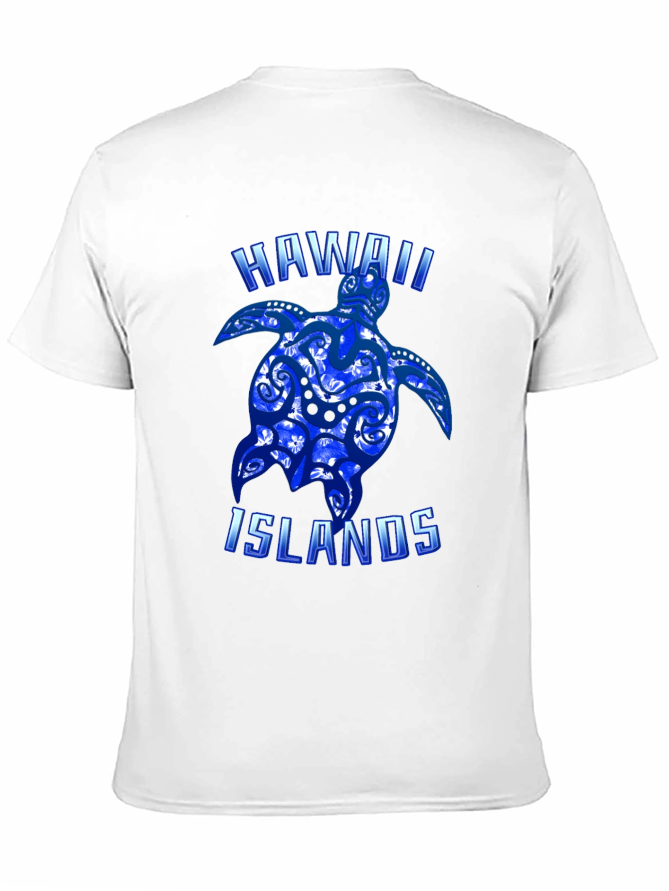 Hawaii Islands Turtle Graphic T-Shirt - Black