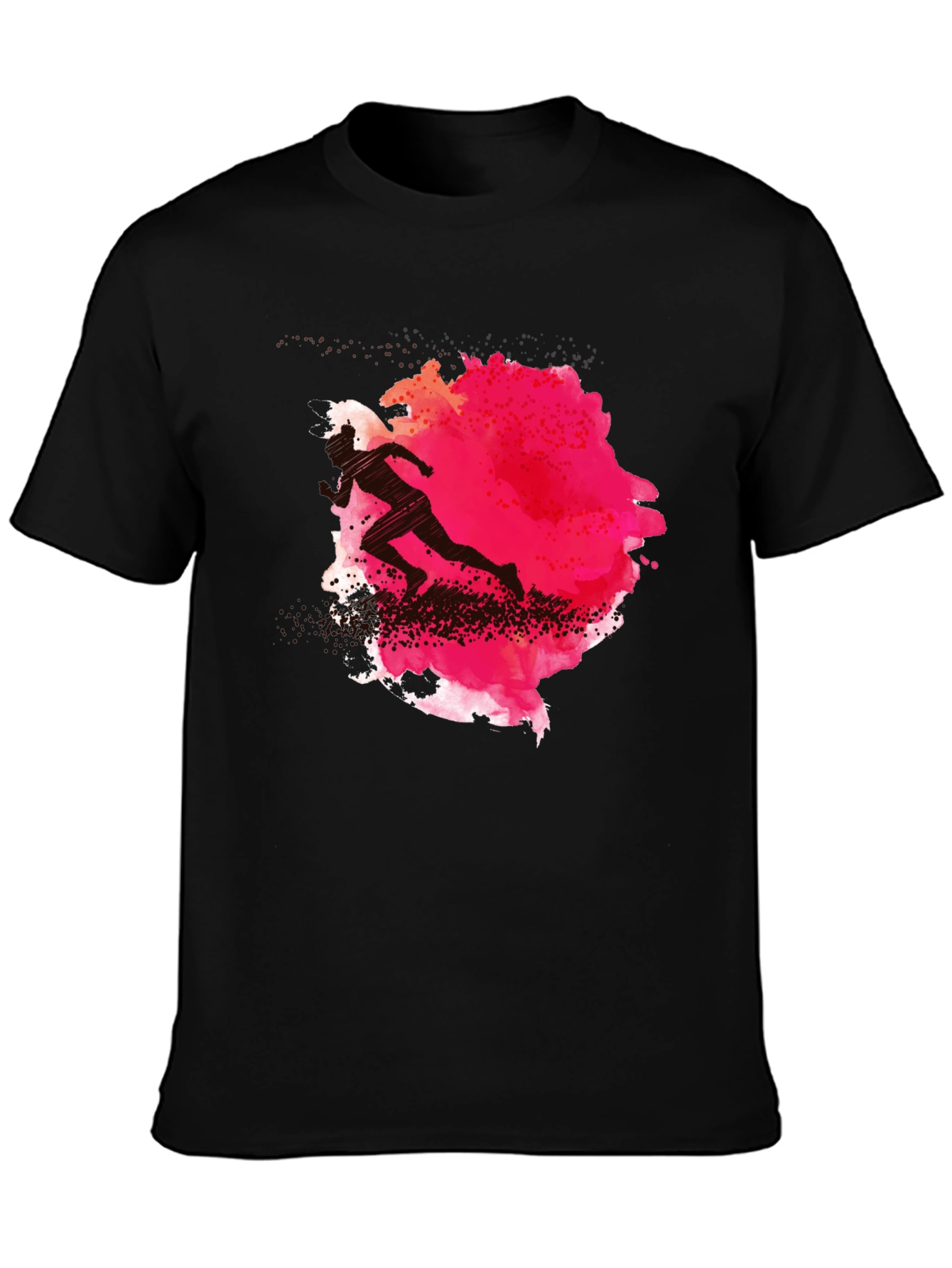 Runner Silhouette Graphic Tee - Black Cotton Blend