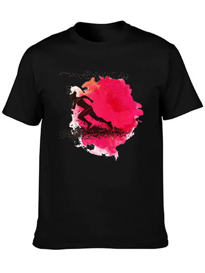 Runner Silhouette Graphic Tee - Black Cotton Blend