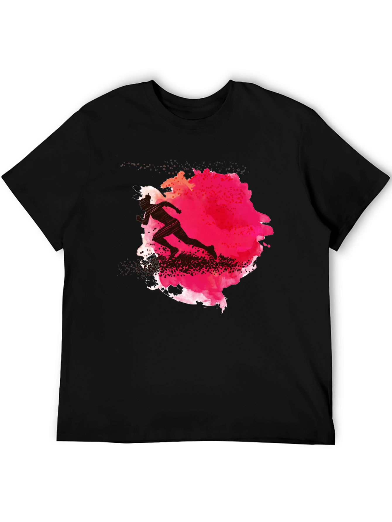 Runner Silhouette Graphic Tee - Black Cotton Blend