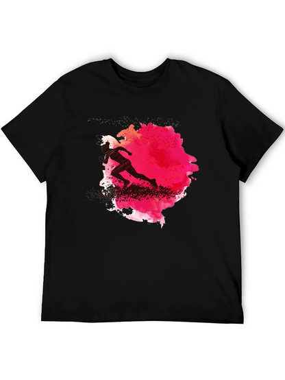Runner Silhouette Graphic Tee - Black Cotton Blend