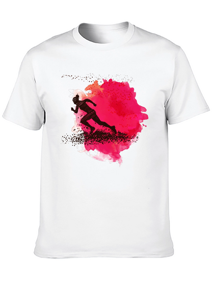 Runner Silhouette Graphic Tee - Black Cotton Blend