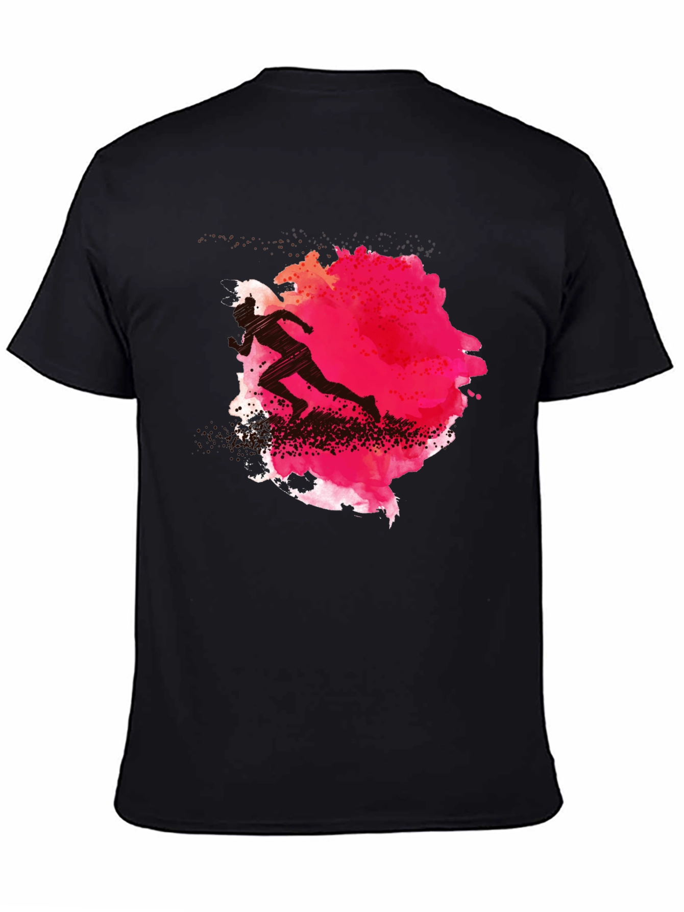 Runner Silhouette Graphic Tee - Black Cotton Blend