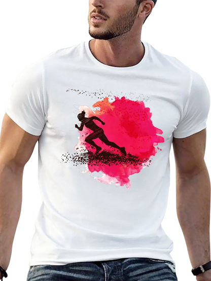 Runner Silhouette Graphic Tee - Black Cotton Blend