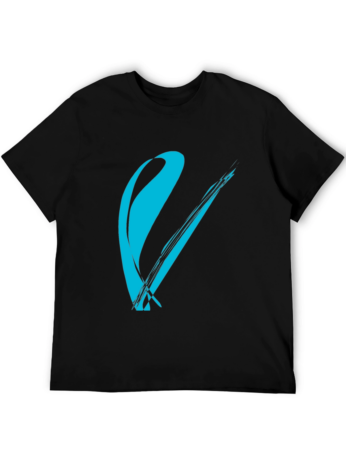 Modern Brush Stroke Graphic Tee - Black