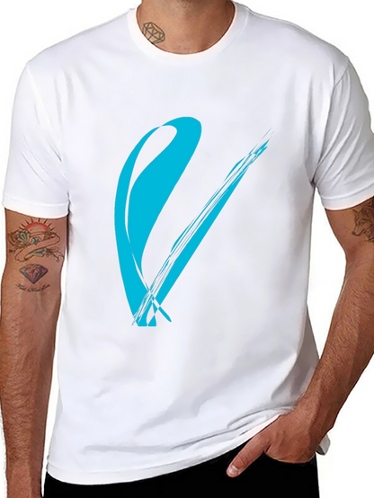 Modern Brush Stroke Graphic Tee - Black