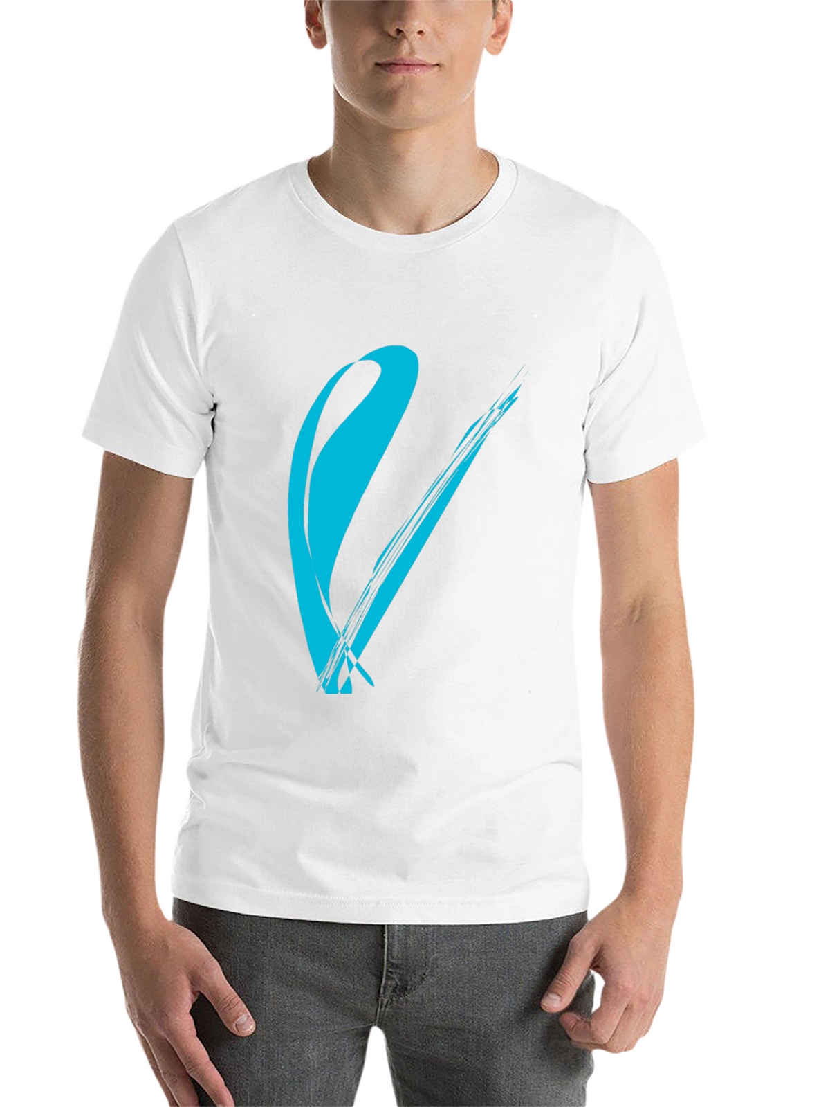 Modern Brush Stroke Graphic Tee - Black