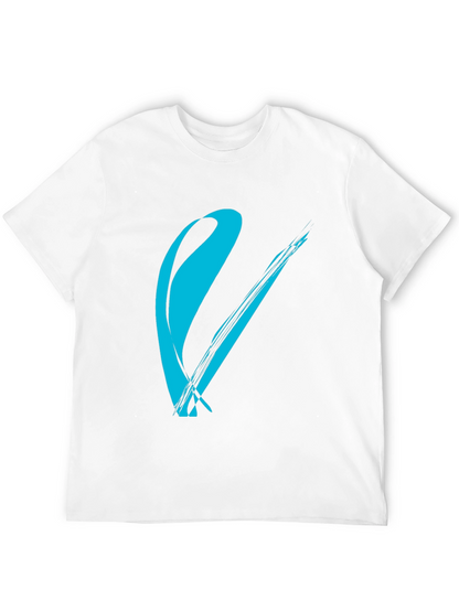 Modern Brush Stroke Graphic Tee - Black