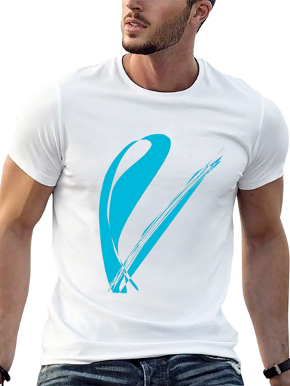 Modern Brush Stroke Graphic Tee - Black