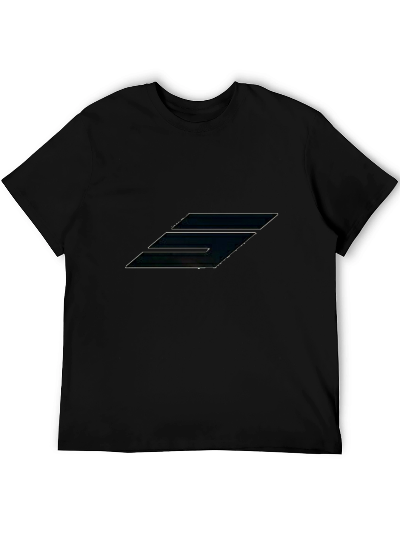Geometric Design Black Tee - Modern Style