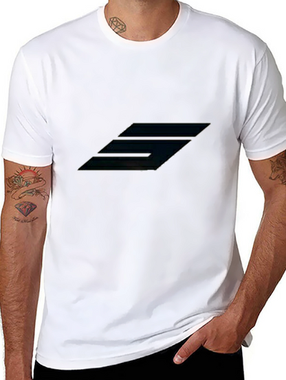 Geometric Design Black Tee - Modern Style