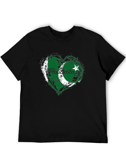 Pakistan Flag Heart T-Shirt - Patriotic Graphic Tee