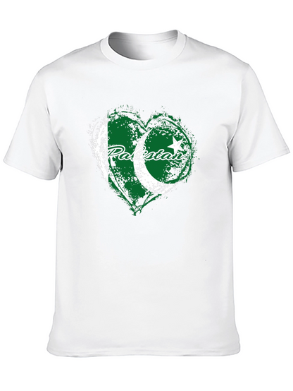 Pakistan Flag Heart T-Shirt - Patriotic Graphic Tee