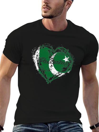 Pakistan Flag Heart T-Shirt - Patriotic Graphic Tee