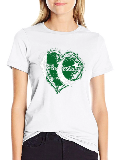 Pakistan Flag Heart T-Shirt - Patriotic Graphic Tee