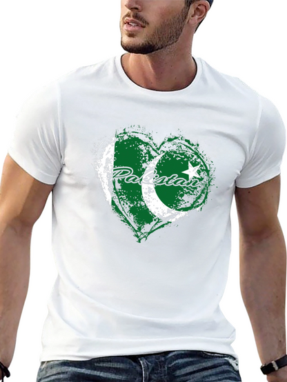Pakistan Flag Heart T-Shirt - Patriotic Graphic Tee