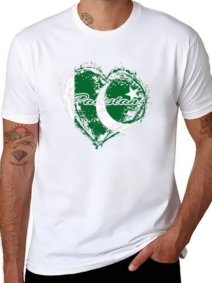 Pakistan Flag Heart T-Shirt - Patriotic Graphic Tee