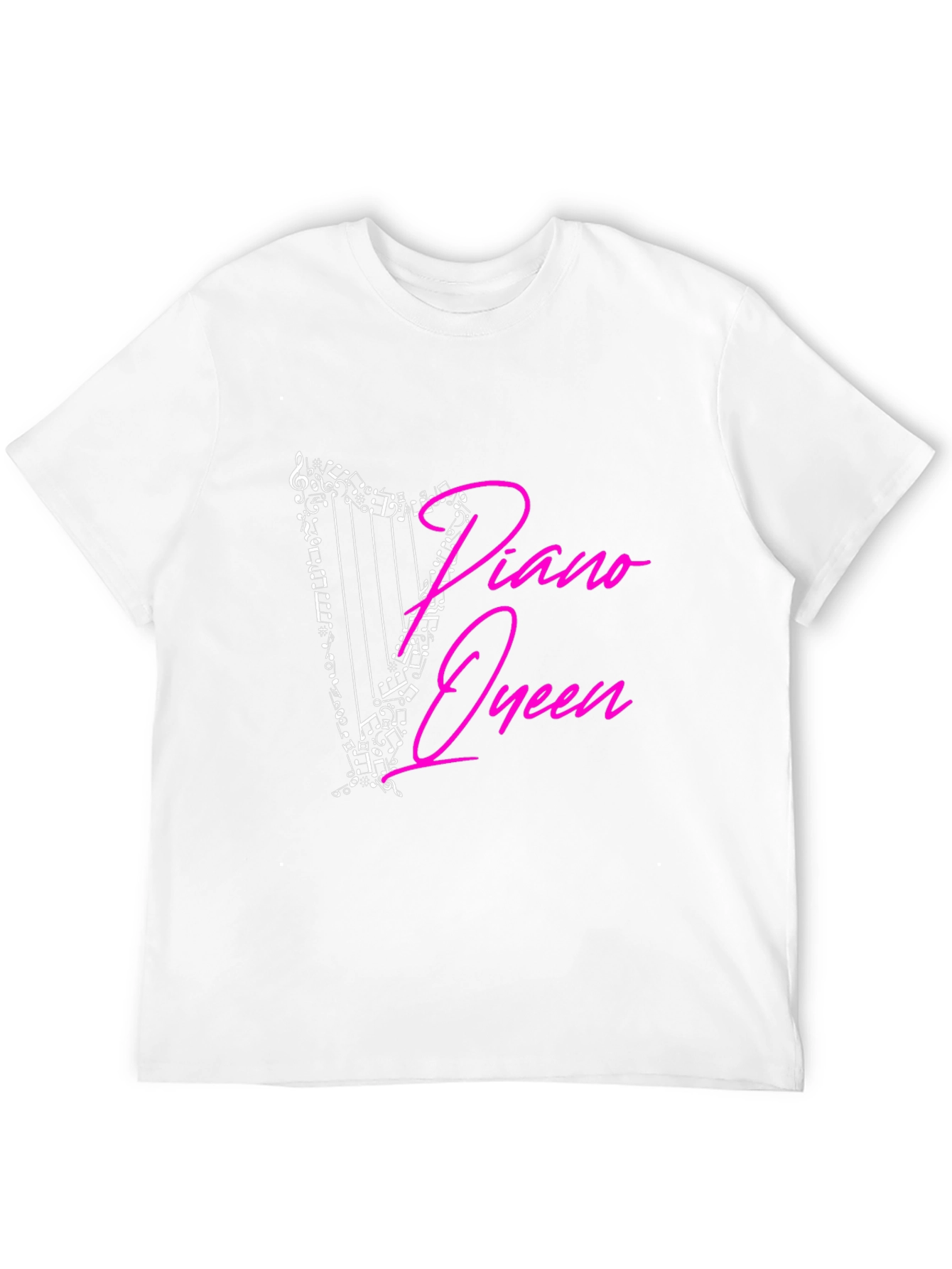 Piano Queen Harp Music Notes Graphic T-Shirt