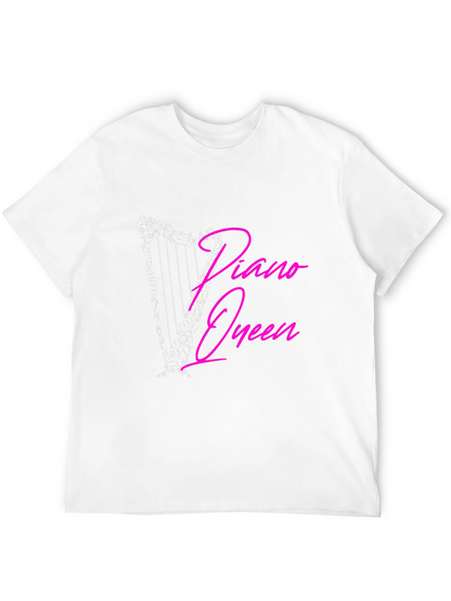 Piano Queen Harp Music Notes Graphic T-Shirt
