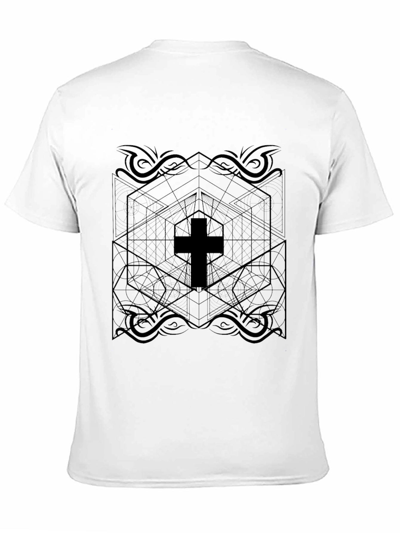 Geometric Cross Graphic T-Shirt