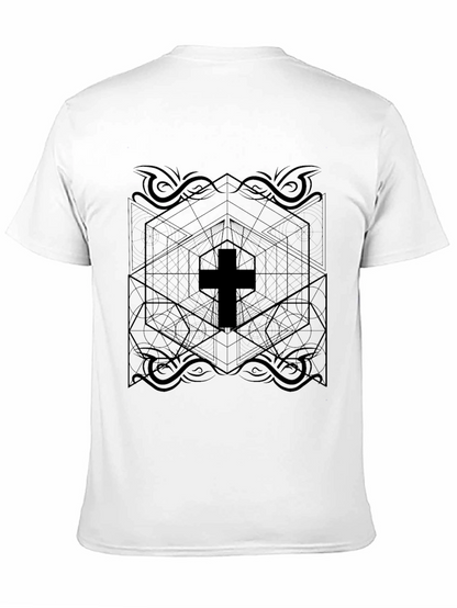 Geometric Cross Graphic T-Shirt