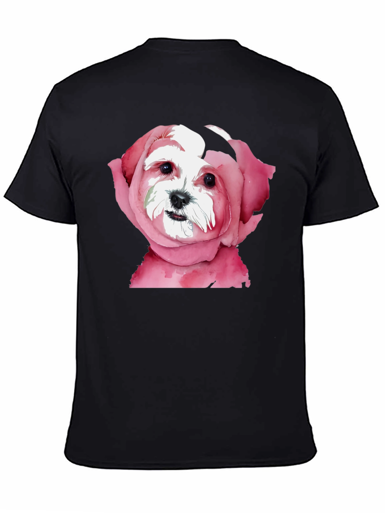 Dog in Rose T-Shirt: Unique Floral Puppy Tee