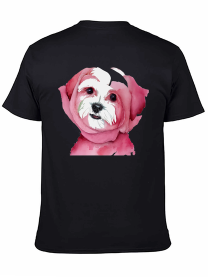Dog in Rose T-Shirt: Unique Floral Puppy Tee