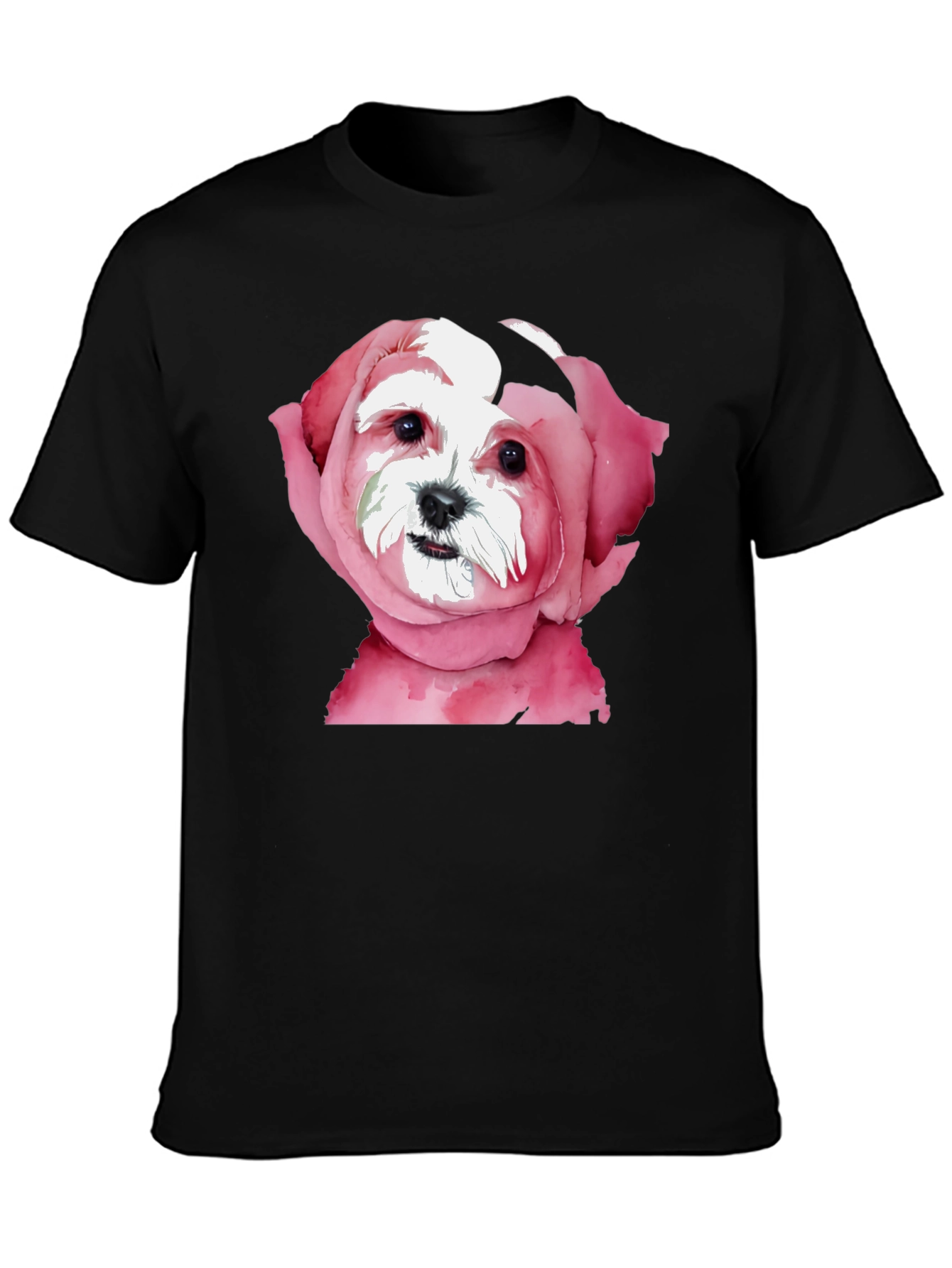 Dog in Rose T-Shirt: Unique Floral Puppy Tee