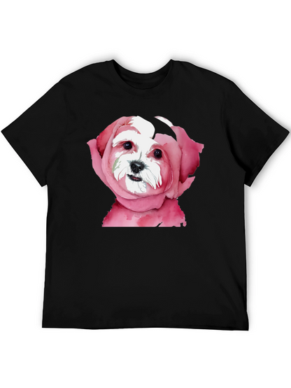 Dog in Rose T-Shirt: Unique Floral Puppy Tee