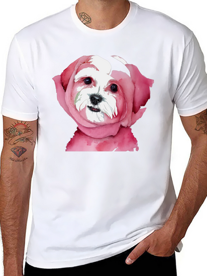 Dog in Rose T-Shirt: Unique Floral Puppy Tee