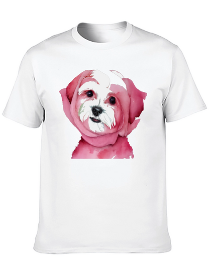 Dog in Rose T-Shirt: Unique Floral Puppy Tee